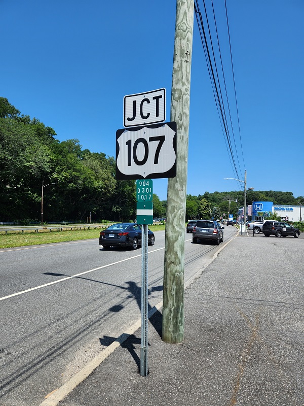 Sign goof: NY 107 is promoted to US 107